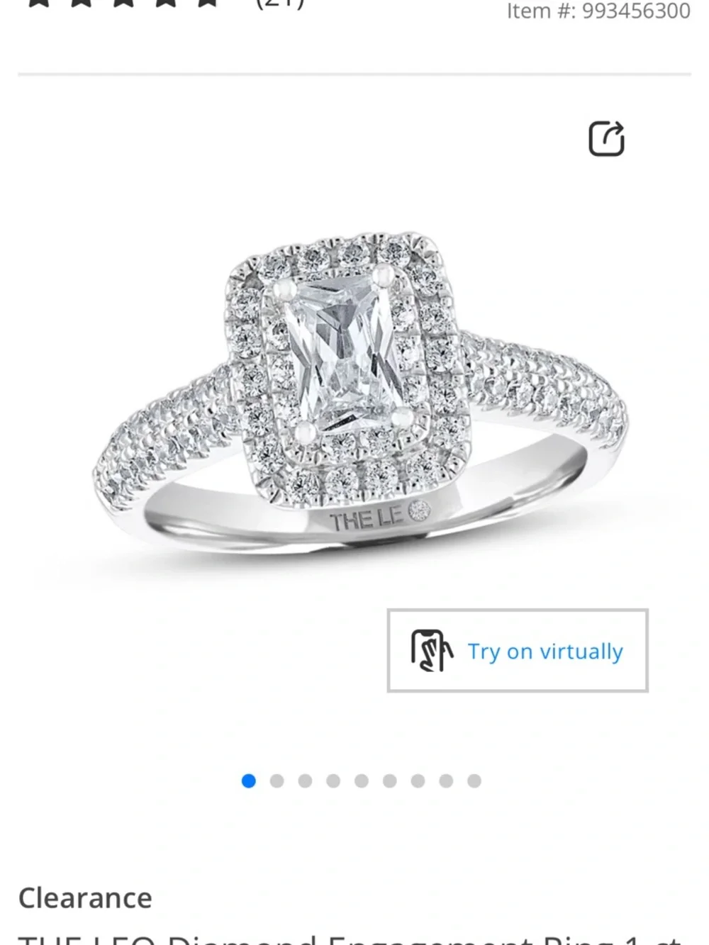 Kay Jewelers Radiant Halo Diamond Ring in White with Matching wedding band - Picture 1 of 15